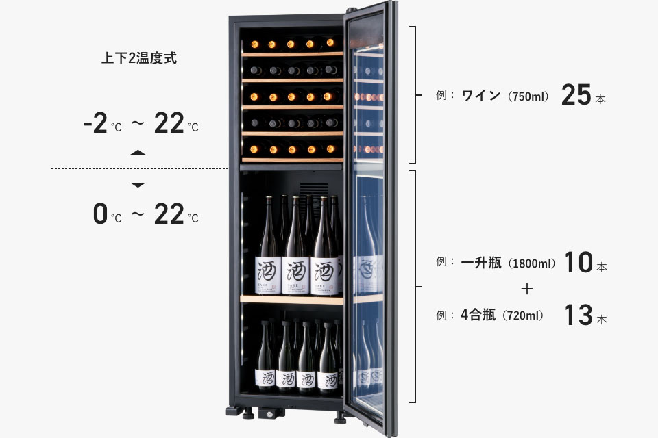 LX63DM2Z-W | 氷温® M2 | 製品一覧 | ワインセラーのさくら製作所